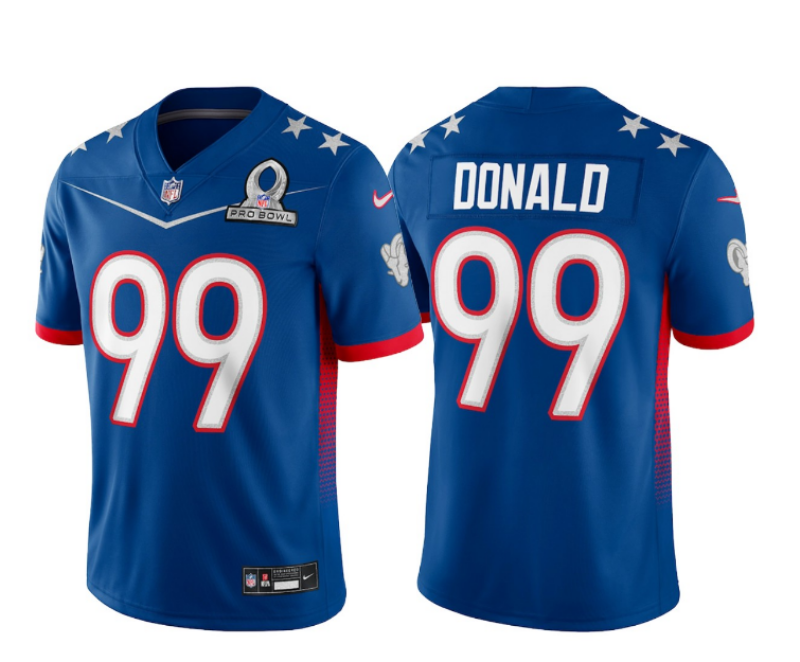 2022 Men Los Angeles Rams #99 Donald Nike blue Pro bowl Limited NFL Jersey  ->new england patriots->NFL Jersey